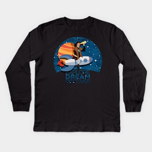 Christopher Columbus is Exploring Space Tee Kids Long Sleeve T-Shirt